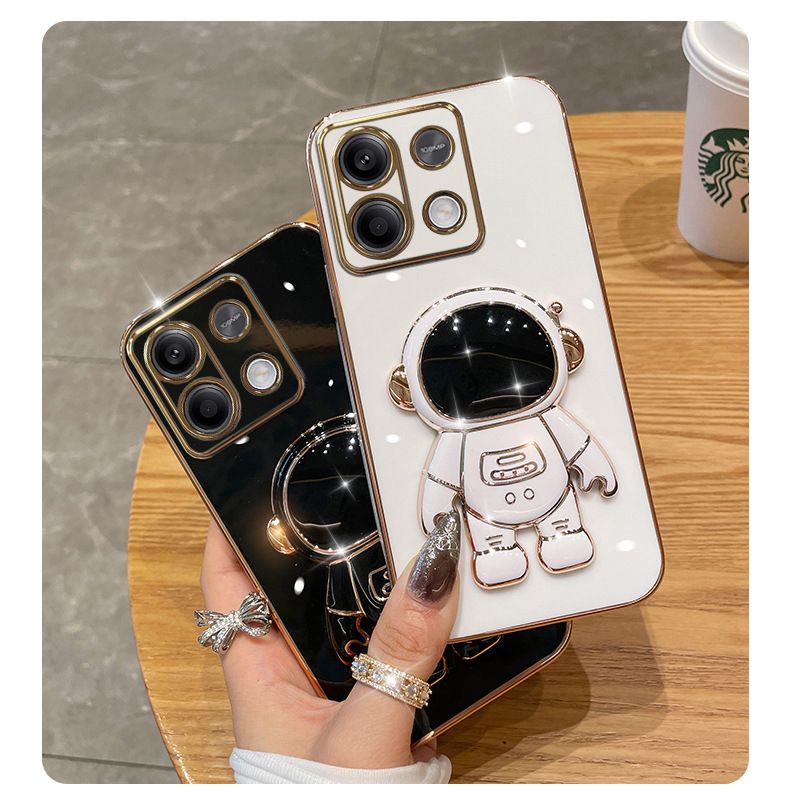 Phone Case for OPPO Reno11 F Silicone Astronaut Stand Soft Shell Fall Protection Case