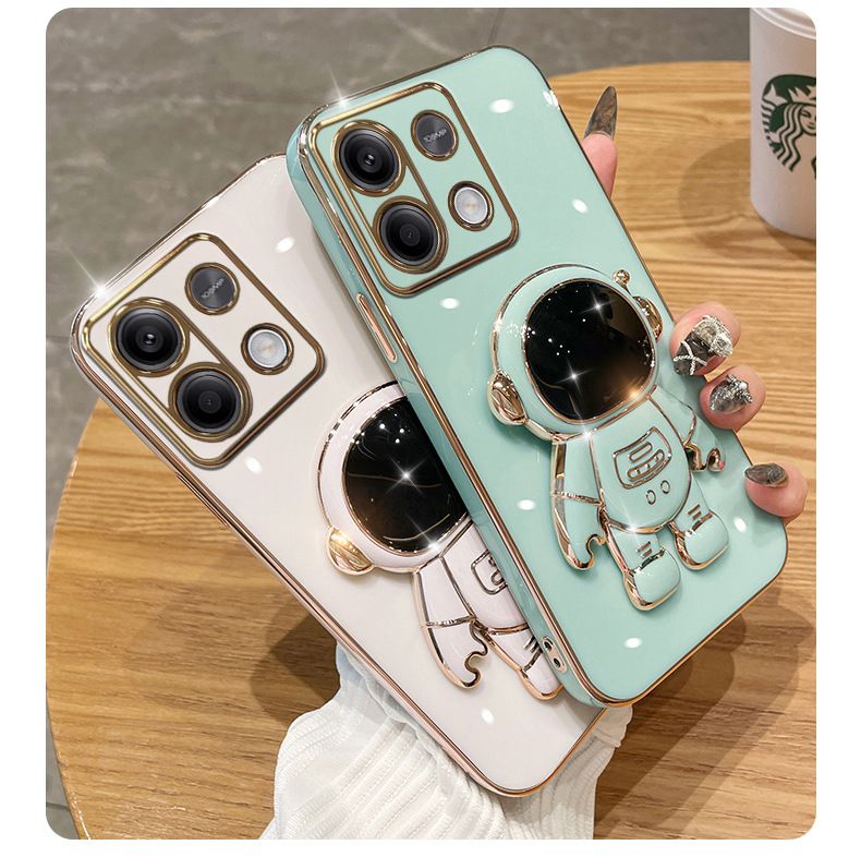 Phone Case for OPPO Reno11 F Silicone Astronaut Stand Soft Shell Fall Protection Case