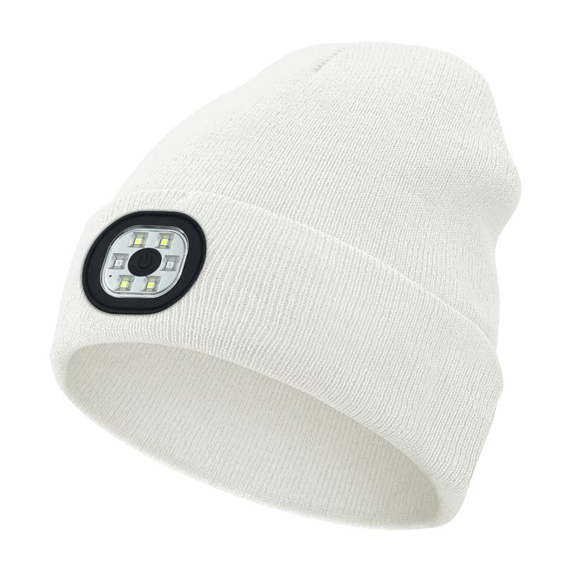 Bluetooth Beanie with a Light, Unisex USB Rechargeable 4 LED Fashlight Hat , Unique Christmas Birthday Gifts for Men Him Husband Teen