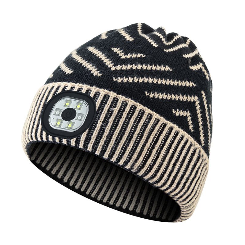 Bluetooth Beanie with a Light, Unisex USB Rechargeable 4 LED Fashlight Hat , Unique Christmas Birthday Gifts for Men Him Husband Teen