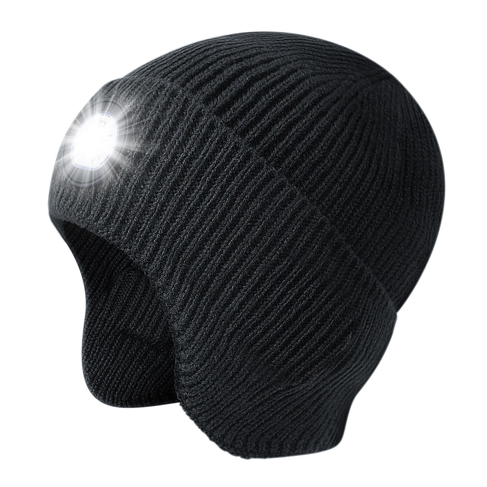 Bosttor Bluetooth Beanie Hat with Light, Headlamp Cap with Headphones and Built-in Speaker Mic, Gifts for Men Women Teen