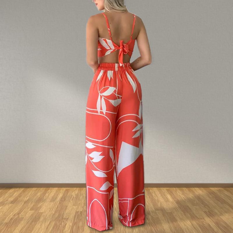 Women's Eegant Straight Trousers Sexy Tops Casual Suits