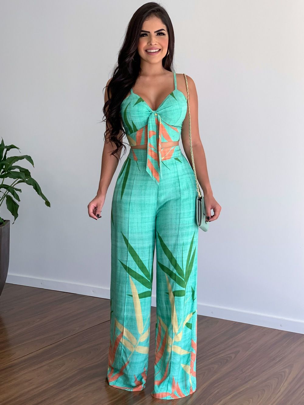 Women's Eegant Straight Trousers Sexy Tops Casual Suits