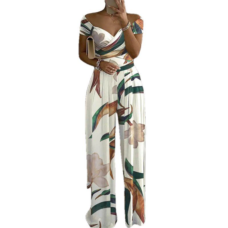 Women's Elegant Printed Wide Leg Jumpsuit