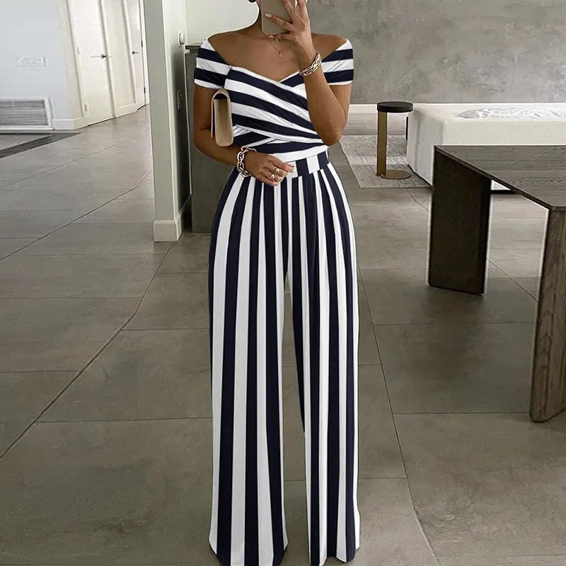 Women's Elegant Printed Wide Leg Jumpsuit
