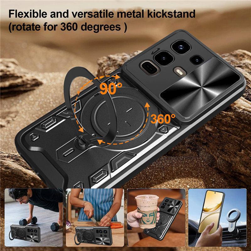 Infinix Note 50/50S/50X/40/40X/30 Tecno Camon 40/30 Case,with Slide Camera Lens Shockproof Phone Case
