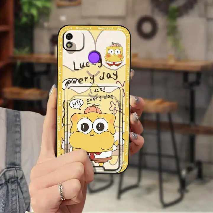 Tecno POP 4/POP 2 Pro/POP 5/POP 6 Lite/POP 7 Cartoon Wallet Phone Case，Shockproof TPU Soft Cover with Card Slot Cover Phone Case for  Tecno Pova 2/3/4/5 Pro/ 6 Neo/Pova Neo 3