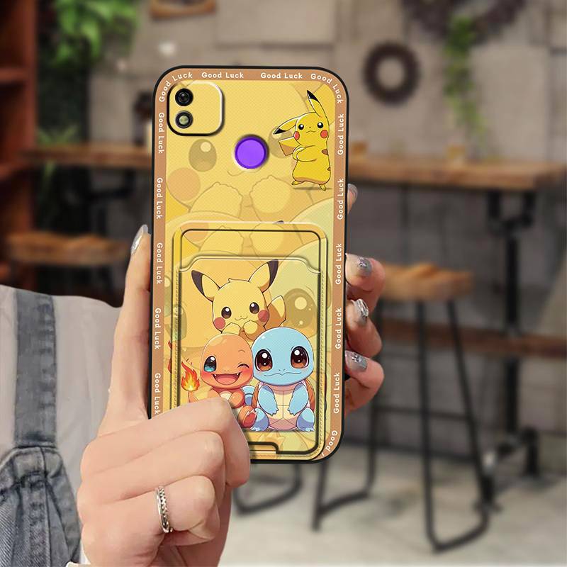 Tecno POP 4/POP 2 Pro/POP 5/POP 6 Lite/POP 7 Cartoon Wallet Phone Case，Shockproof TPU Soft Cover with Card Slot Cover Phone Case for  Tecno Pova 2/3/4/5 Pro/ 6 Neo/Pova Neo 3