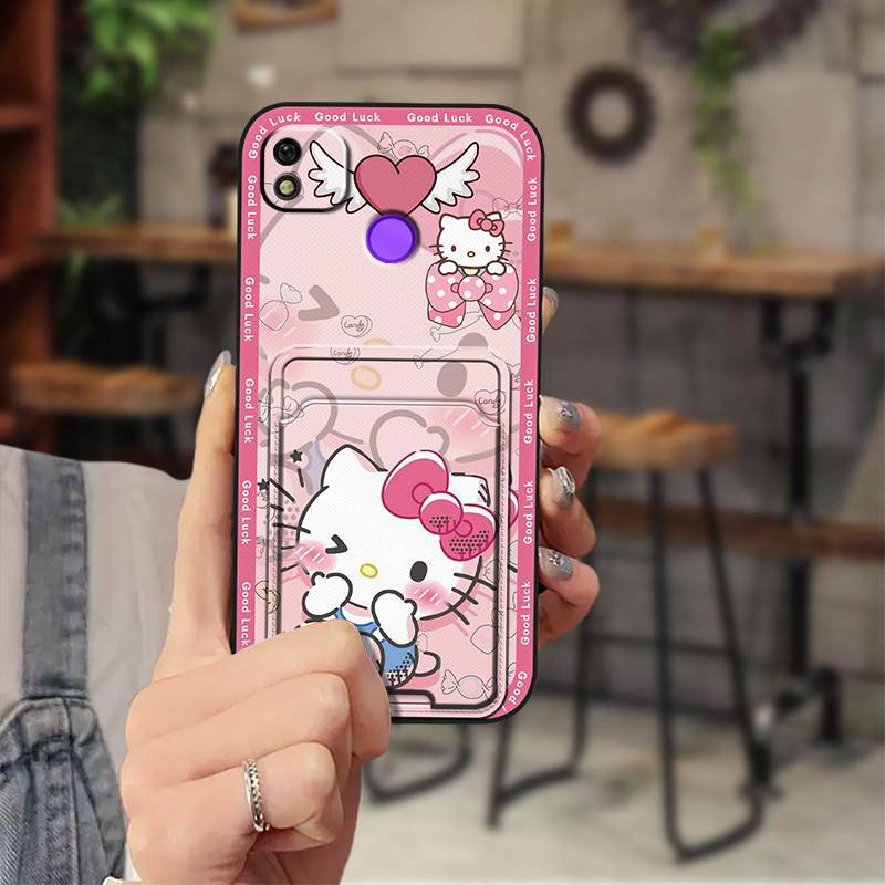 Tecno POP 4/POP 2 Pro/POP 5/POP 6 Lite/POP 7 Cartoon Wallet Phone Case，Shockproof TPU Soft Cover with Card Slot Cover Phone Case for  Tecno Pova 2/3/4/5 Pro/ 6 Neo/Pova Neo 3
