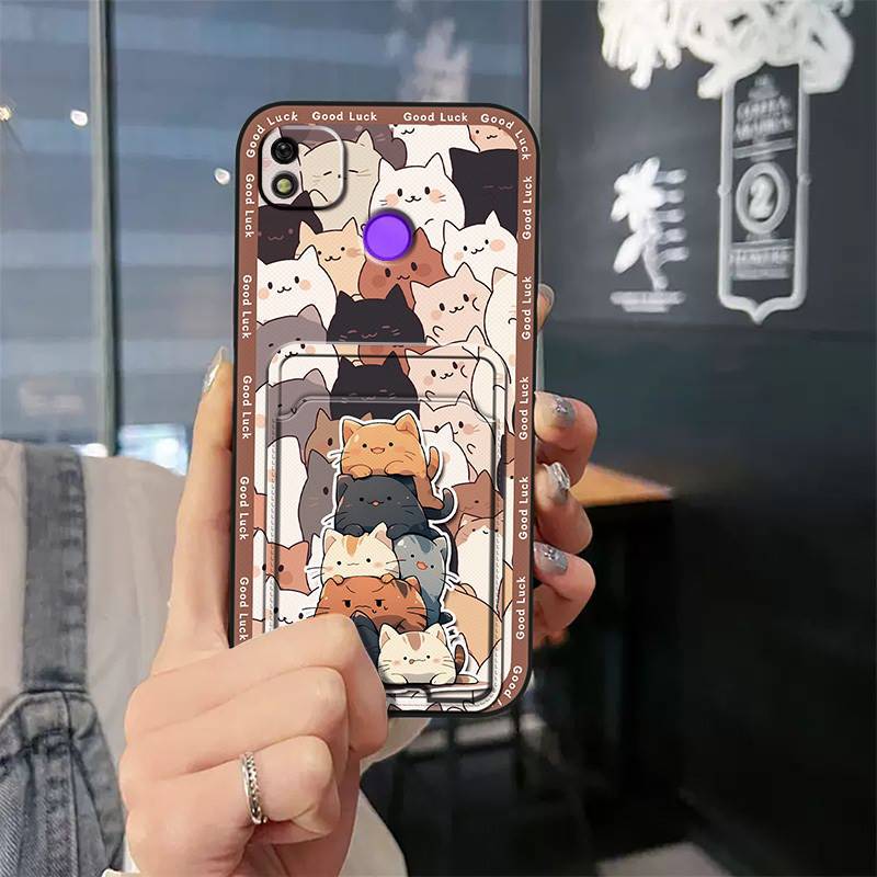 Tecno Camon 30/20 Pro/19 Neo/18 Premier/17P/15/12/11 Cartoon Wallet Phone Case，Shockproof TPU Soft Cover with Card Slot Cover Phone Case for Tecno Spark 20 Pro/10C/9/8P/7/6/5/4/Spark GO