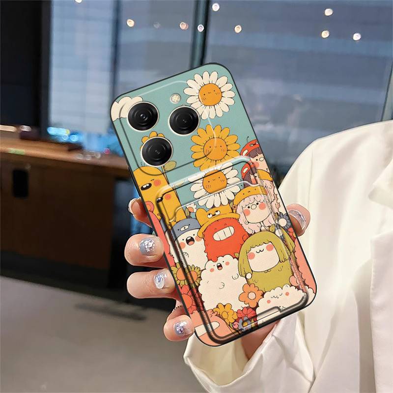 Tecno Camon 30/20 Pro/19 Neo/18 Premier/17P/15/12/11 Cartoon Wallet Phone Case，Shockproof TPU Soft Cover with Card Slot Cover Phone Case for Tecno Spark 20 Pro/10C/9/8P/7/6/5/4/Spark GO