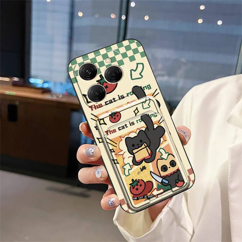 Tecno Camon 30/20 Pro/19 Neo/18 Premier/17P/15/12/11 Cartoon Wallet Phone Case，Shockproof TPU Soft Cover with Card Slot Cover Phone Case for Tecno Spark 20 Pro/10C/9/8P/7/6/5/4/Spark GO