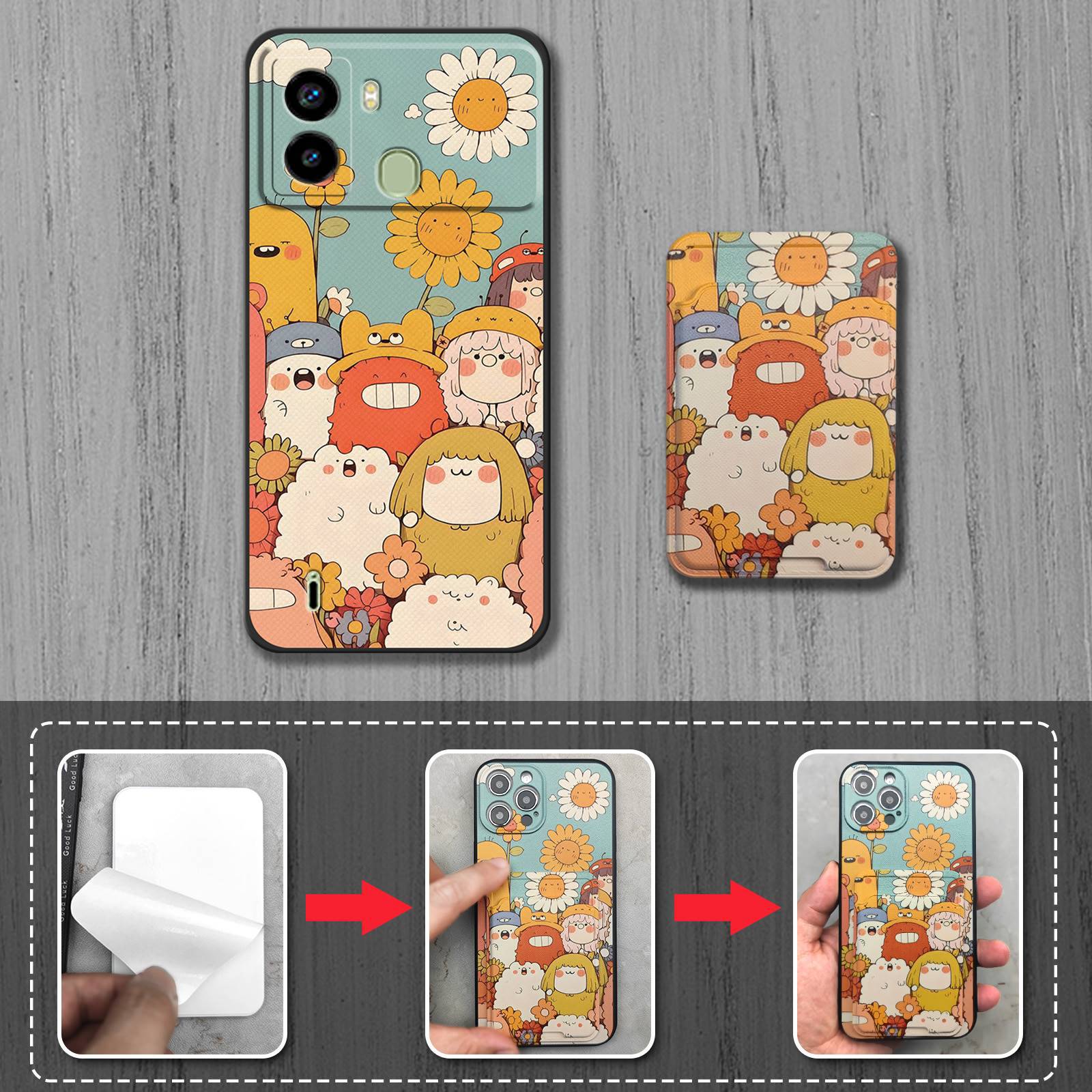 Tecno Camon 30/20 Pro/19 Neo/18 Premier/17P/15/12/11 Cartoon Wallet Phone Case，Shockproof TPU Soft Cover with Card Slot Cover Phone Case for Tecno Spark 20 Pro/10C/9/8P/7/6/5/4/Spark GO