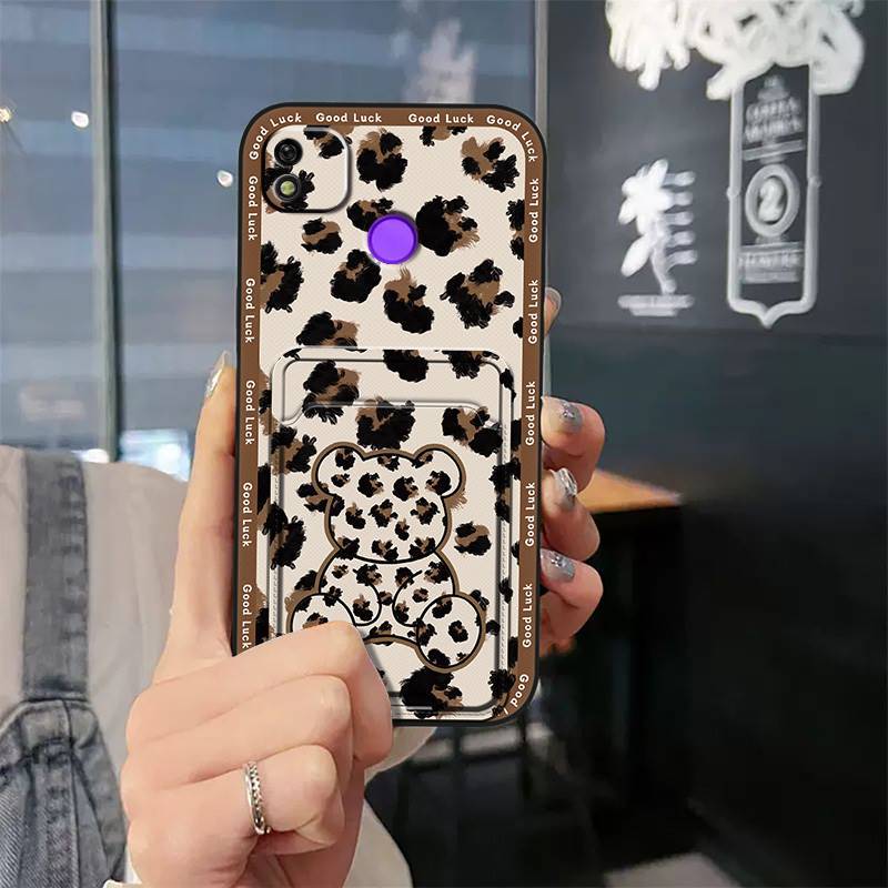 Tecno POP 4/POP 2 Pro/POP 5/POP 6 Lite/POP 7 Cartoon Wallet Phone Case，Shockproof TPU Soft Cover with Card Slot Cover Phone Case for  Tecno Pova 2/3/4/5 Pro/ 6 Neo/Pova Neo 3