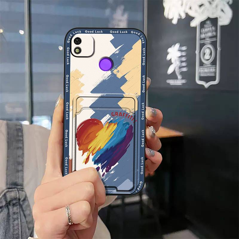 Tecno POP 4/POP 2 Pro/POP 5/POP 6 Lite/POP 7 Cartoon Wallet Phone Case，Shockproof TPU Soft Cover with Card Slot Cover Phone Case for  Tecno Pova 2/3/4/5 Pro/ 6 Neo/Pova Neo 3