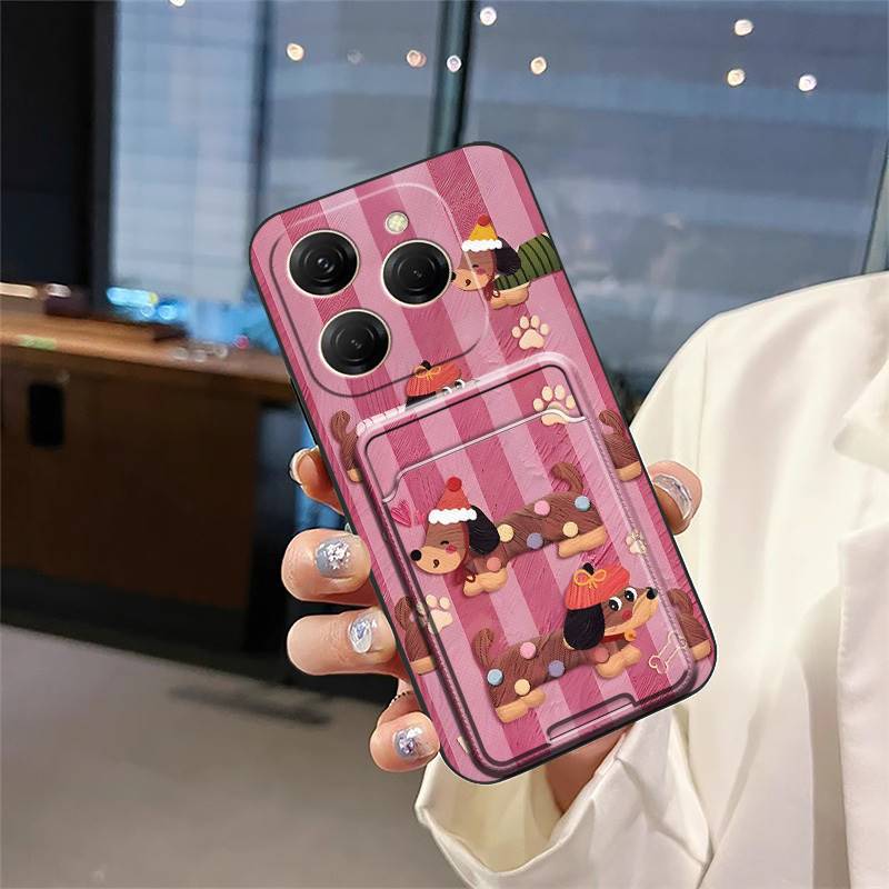 Tecno POP 4/POP 2 Pro/POP 5/POP 6 Lite/POP 7 Cartoon Wallet Phone Case，Shockproof TPU Soft Cover with Card Slot Cover Phone Case for  Tecno Pova 2/3/4/5 Pro/ 6 Neo/Pova Neo 3