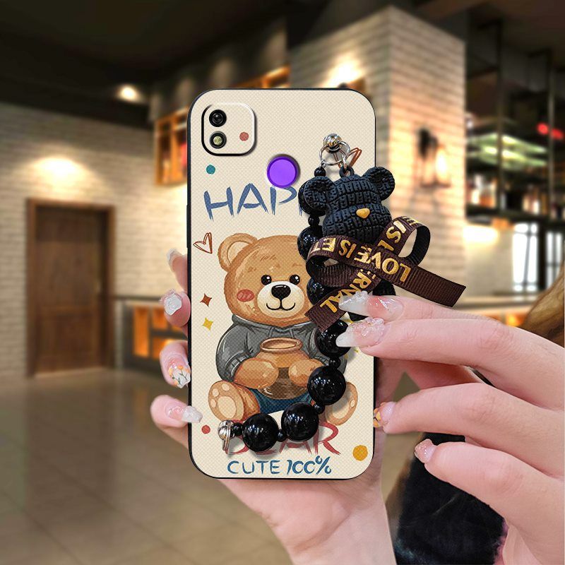 Tecno Camon 20 Pro/19 Neo/18 Premier/17P/15/12/11 Tecno Spark 20 Pro/10C/9/8P Phone Case, Cute Cartoon Soft Silicone Cover, Non-Slip TPU Gel Protective Case with Bear Charm Strap