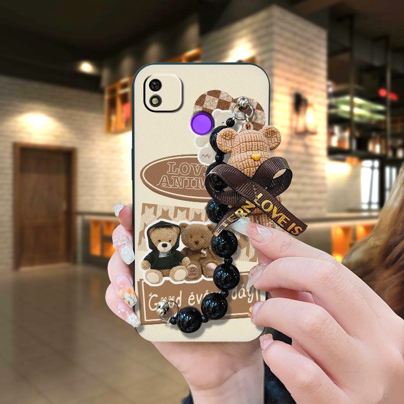Tecno Camon 20 Pro/19 Neo/18 Premier/17P/15/12/11 Tecno Spark 20 Pro/10C/9/8P Phone Case, Cute Cartoon Soft Silicone Cover, Non-Slip TPU Gel Protective Case with Bear Charm Strap