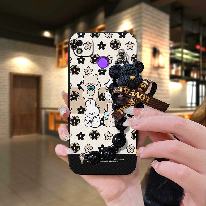 Tecno Camon 20 Pro/19 Neo/18 Premier/17P/15/12/11 Tecno Spark 20 Pro/10C/9/8P Phone Case, Cute Cartoon Soft Silicone Cover, Non-Slip TPU Gel Protective Case with Bear Charm Strap