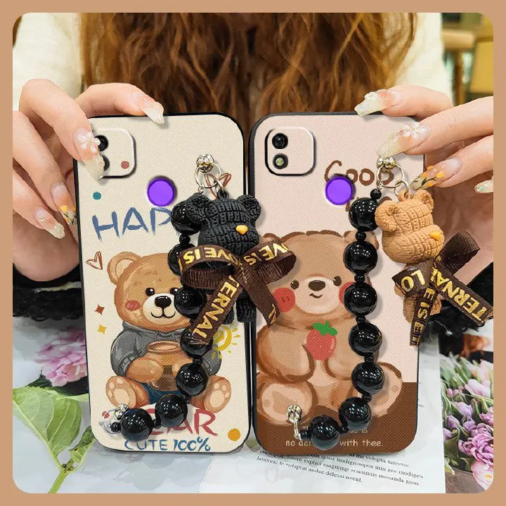 Tecno Camon 20 Pro/19 Neo/18 Premier/17P/15/12/11 Tecno Spark 20 Pro/10C/9/8P Phone Case, Cute Cartoon Soft Silicone Cover, Non-Slip TPU Gel Protective Case with Bear Charm Strap