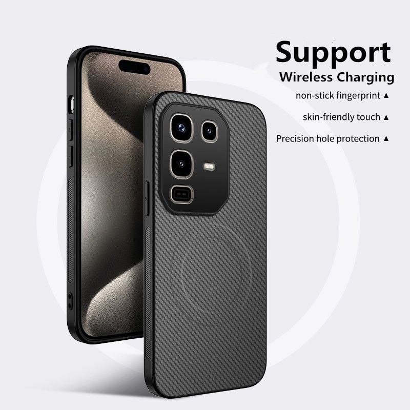 Magnetic for Infinix Hot 60/Hot 50/Hot 40/Note 50/Tecno Spark 20/Camon 40 Case, Anti-Scratch Carbon Fiber Texture-Compatible with MagSafe - Military Grade Drop Protection - Slim Shockproof Phone Cover