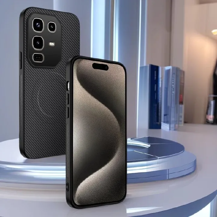 Magnetic for Infinix Hot 60/Hot 50/Hot 40/Note 50/Tecno Spark 20/Camon 40 Case, Anti-Scratch Carbon Fiber Texture-Compatible with MagSafe - Military Grade Drop Protection - Slim Shockproof Phone Cover