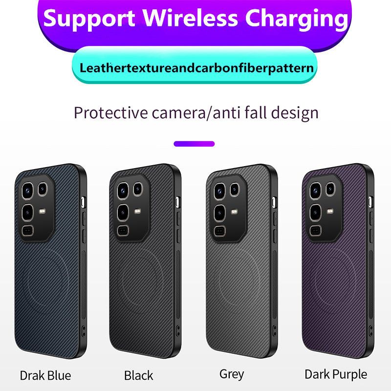 Magnetic for Infinix Hot 60/Hot 50/Hot 40/Note 50/Tecno Spark 20/Camon 40 Case, Anti-Scratch Carbon Fiber Texture-Compatible with MagSafe - Military Grade Drop Protection - Slim Shockproof Phone Cover