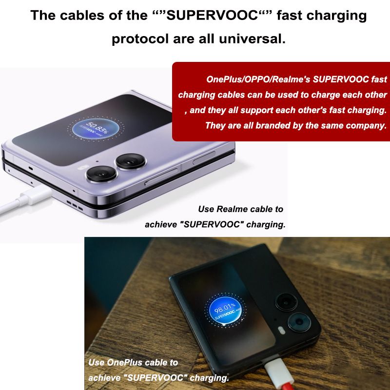 8A 240W SuperVOOC Fast Charging Cable for OPPO Realme OnePlus,1M/3FT 80W PD Durable Data Sync USB A to Type C Cord