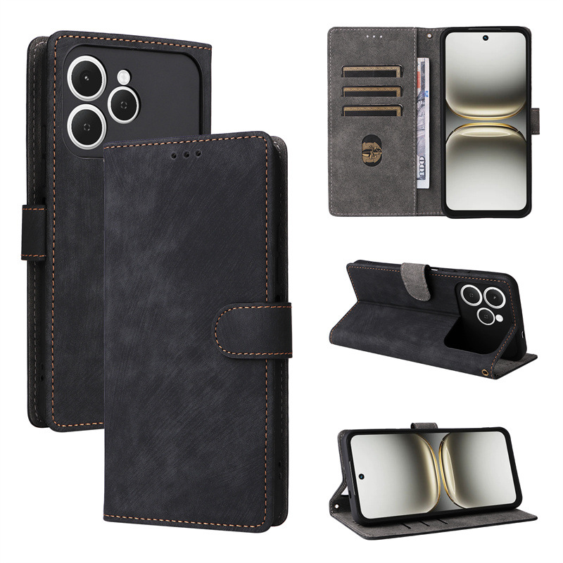 Tecno Spark 40 Leather Phone Case with RFID Blocking Credit Card Holder,PU Wallet Flip Folio Case for Tecno Spark 40/40C/40 Pro Plus/40 Pro 4G/KM6
