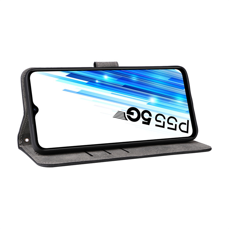 Itel P55 5G Leather Phone Case with RFID Blocking Credit Card Holder,PU Wallet Flip Folio Case for Itel Power P55 5G/P55 Plus/P663LN