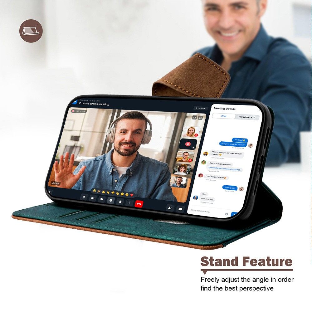 Tecno Camon 50 4G/X821/Camon 50 Pro 4G/X824 Leather Phone Case with RFID Blocking Credit Card Holder, PU Wallet Flip Folio Case with Magnetic Closure Buttons for Tecno Camon 50 4G/X821/Camon 50 Pro 4G