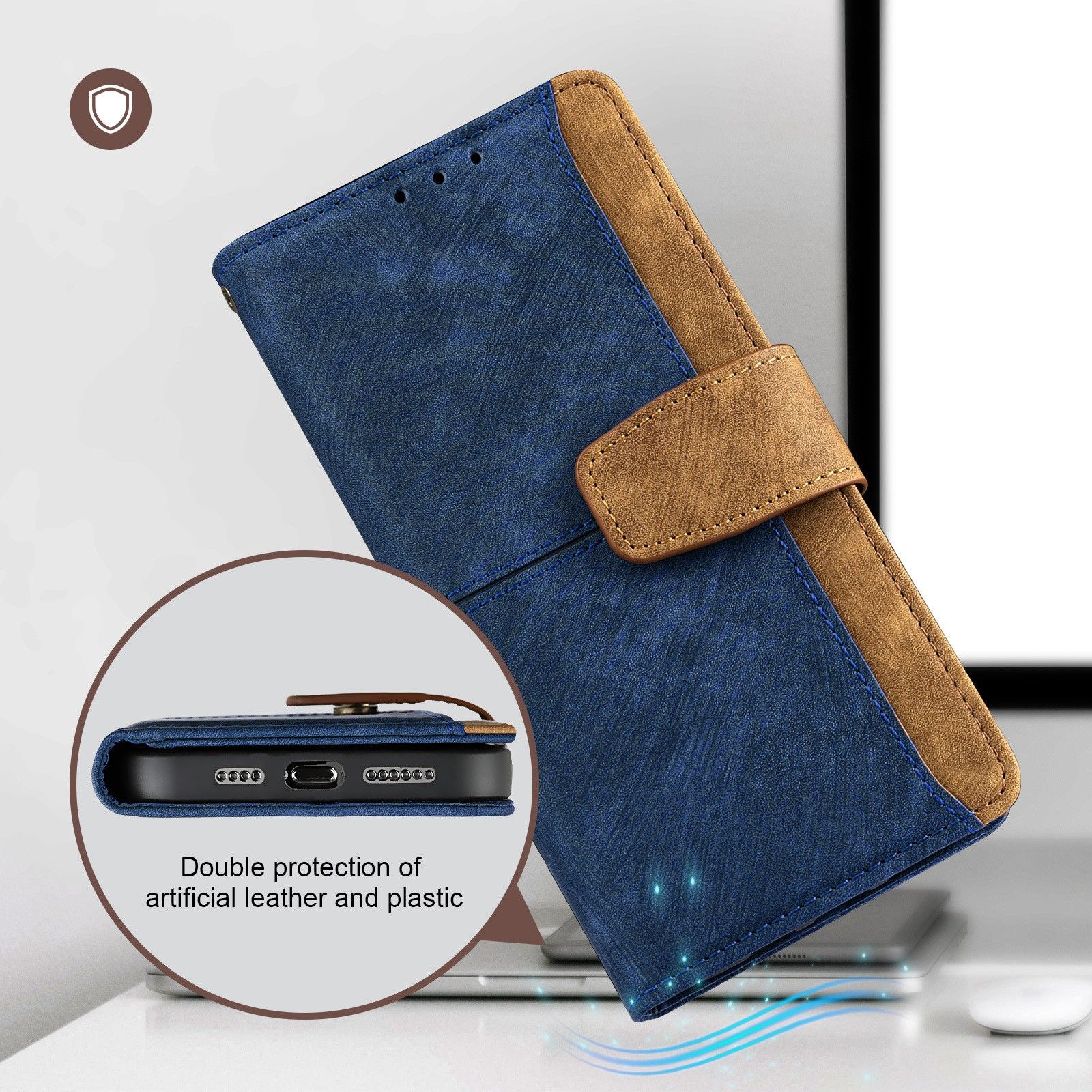 Tecno Camon 50 4G/X821/Camon 50 Pro 4G/X824 Leather Phone Case with RFID Blocking Credit Card Holder, PU Wallet Flip Folio Case with Magnetic Closure Buttons for Tecno Camon 50 4G/X821/Camon 50 Pro 4G