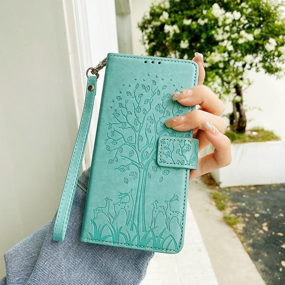 Tecno Camon 50 4G/X821/Camon 50 Pro 4G/X824 Leather Phone Case,Wallet Women Flip Cover with Credit Card Holders Embossed PU Leather Stand Wrist Strap Purse Protective Case for Tecno Camon 50 4G/X821