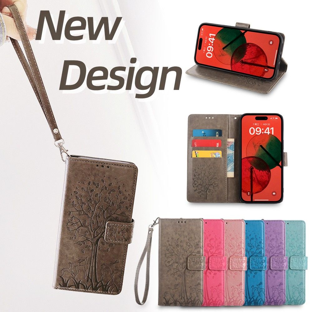 Tecno Camon 50 4G/X821/Camon 50 Pro 4G/X824 Leather Phone Case,Wallet Women Flip Cover with Credit Card Holders Embossed PU Leather Stand Wrist Strap Purse Protective Case for Tecno Camon 50 4G/X821