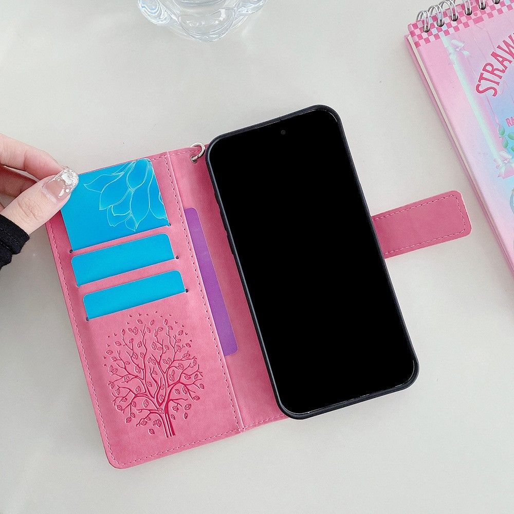 Tecno Camon 50 4G/X821/Camon 50 Pro 4G/X824 Leather Phone Case,Wallet Women Flip Cover with Credit Card Holders Embossed PU Leather Stand Wrist Strap Purse Protective Case for Tecno Camon 50 4G/X821