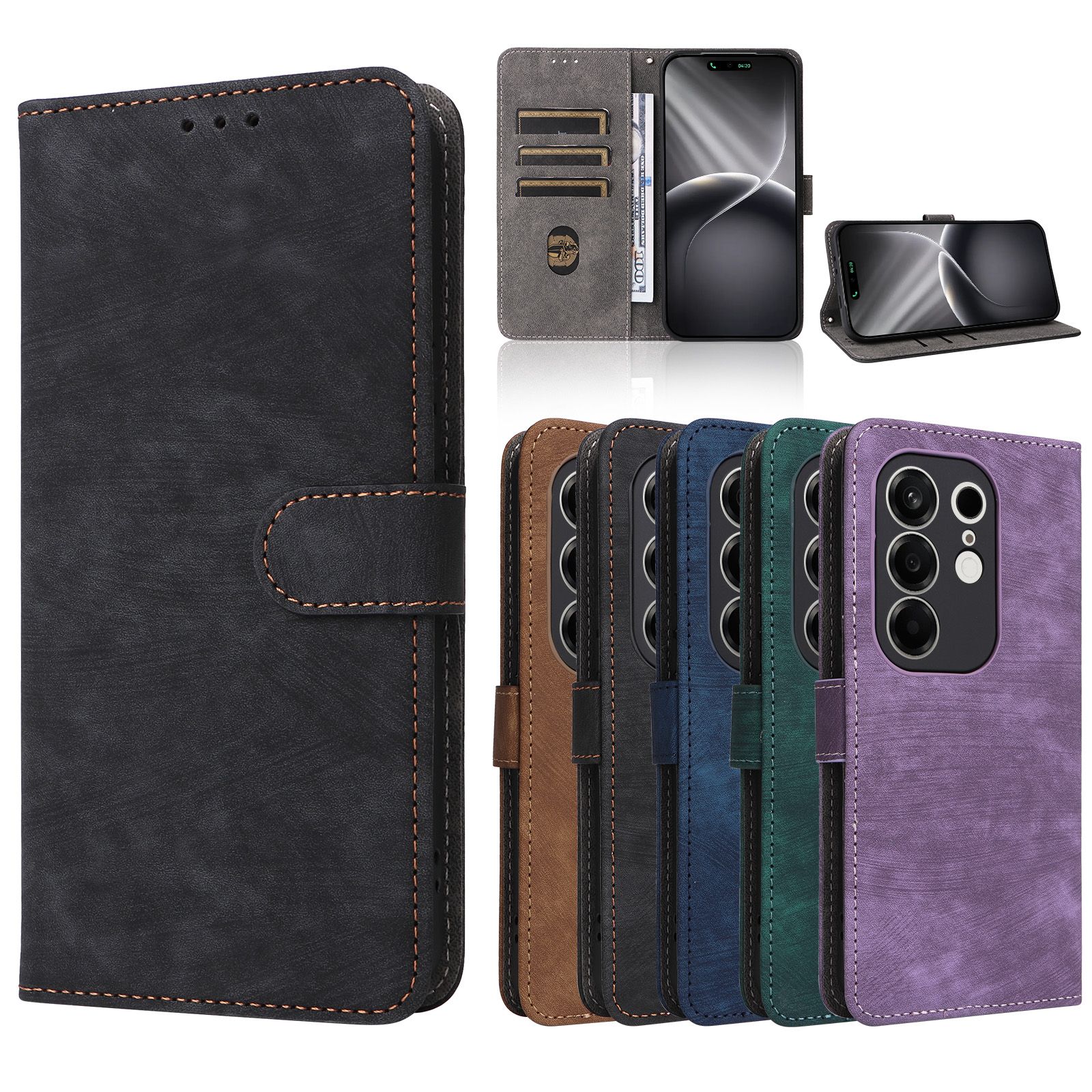 Tecno Camon 50 X821/Camon 50 Pro X824 Leather Phone Case with RFID Blocking Credit Card Holder,PU Wallet Flip Folio Case for Tecno Camon 50 X821/Camon 50 Pro X824