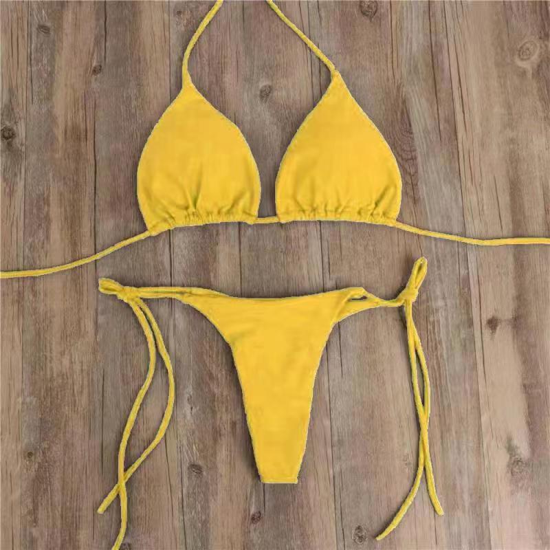 Women Two Piece Swimsuit Sexy Swimwear Halter String Triangle Bikini Sets