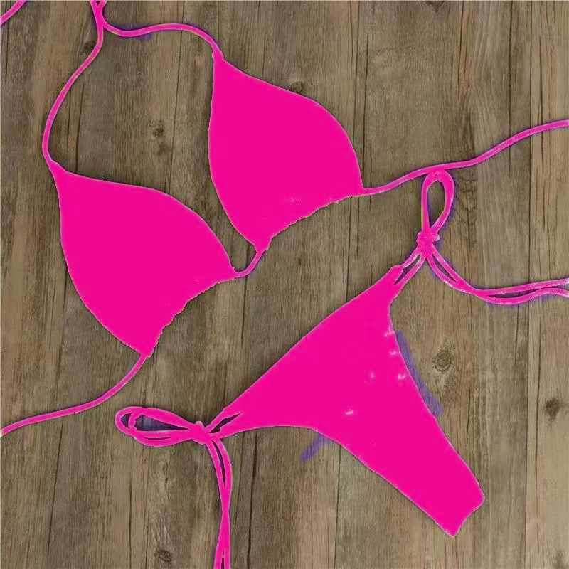 Women Two Piece Swimsuit Sexy Swimwear Halter String Triangle Bikini Sets