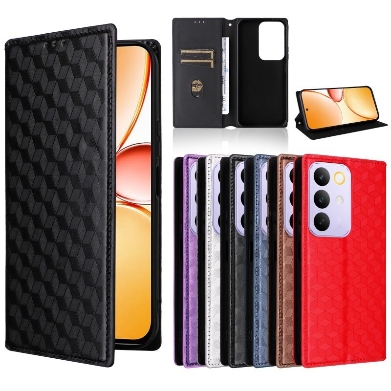 OPPO Realme C100 Realme C85 Realme C83 Realme C85 Pro Case, Magnetic Leather Card Slots Wallet Phone Case, Flip TPU Bumper Protective Cover with Kickstand, Shockproof Folio Case