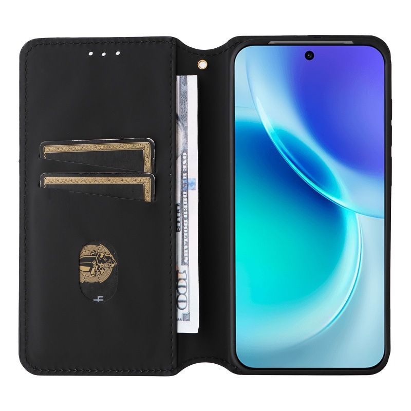 OPPO Realme C100 Realme C85 Realme C83 Realme C85 Pro Case, Magnetic Leather Card Slots Wallet Phone Case, Flip TPU Bumper Protective Cover with Kickstand, Shockproof Folio Case
