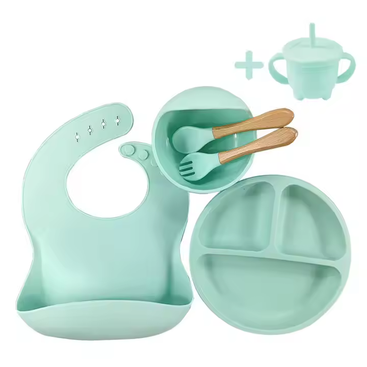 7Pc Silicone Baby Weaning Feeding Set