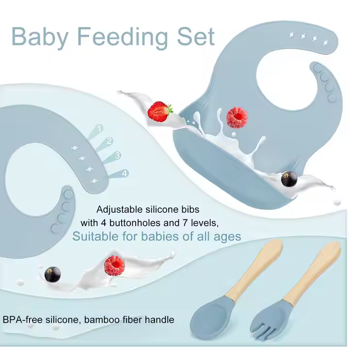 7Pc Silicone Baby Weaning Feeding Set