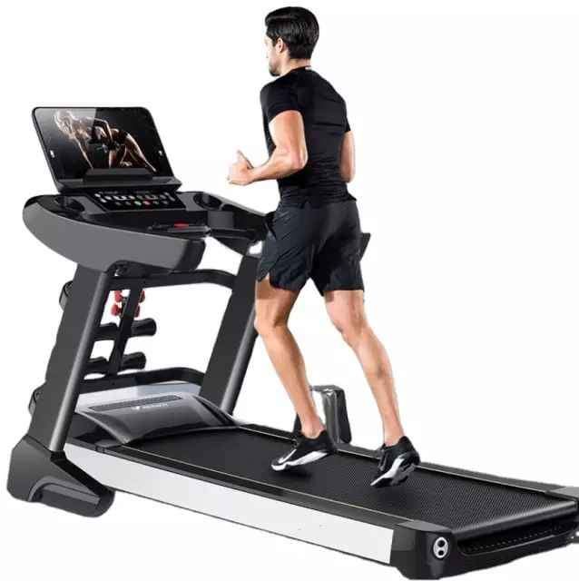 Fold-able Treadmill with a Massager and 2 Dumbbells - Suitable for both home and commercial use. High quality standard