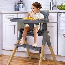 Foldable Baby High Chair with a removable Feeding Tray and safety Belt - Adjustable height, One-Click Folding