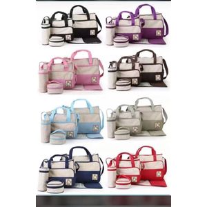 Baby Diaper Bags - 5in1 Set of 2 bags, Mackintosh, Diaper Pouch and Bottle Pouch