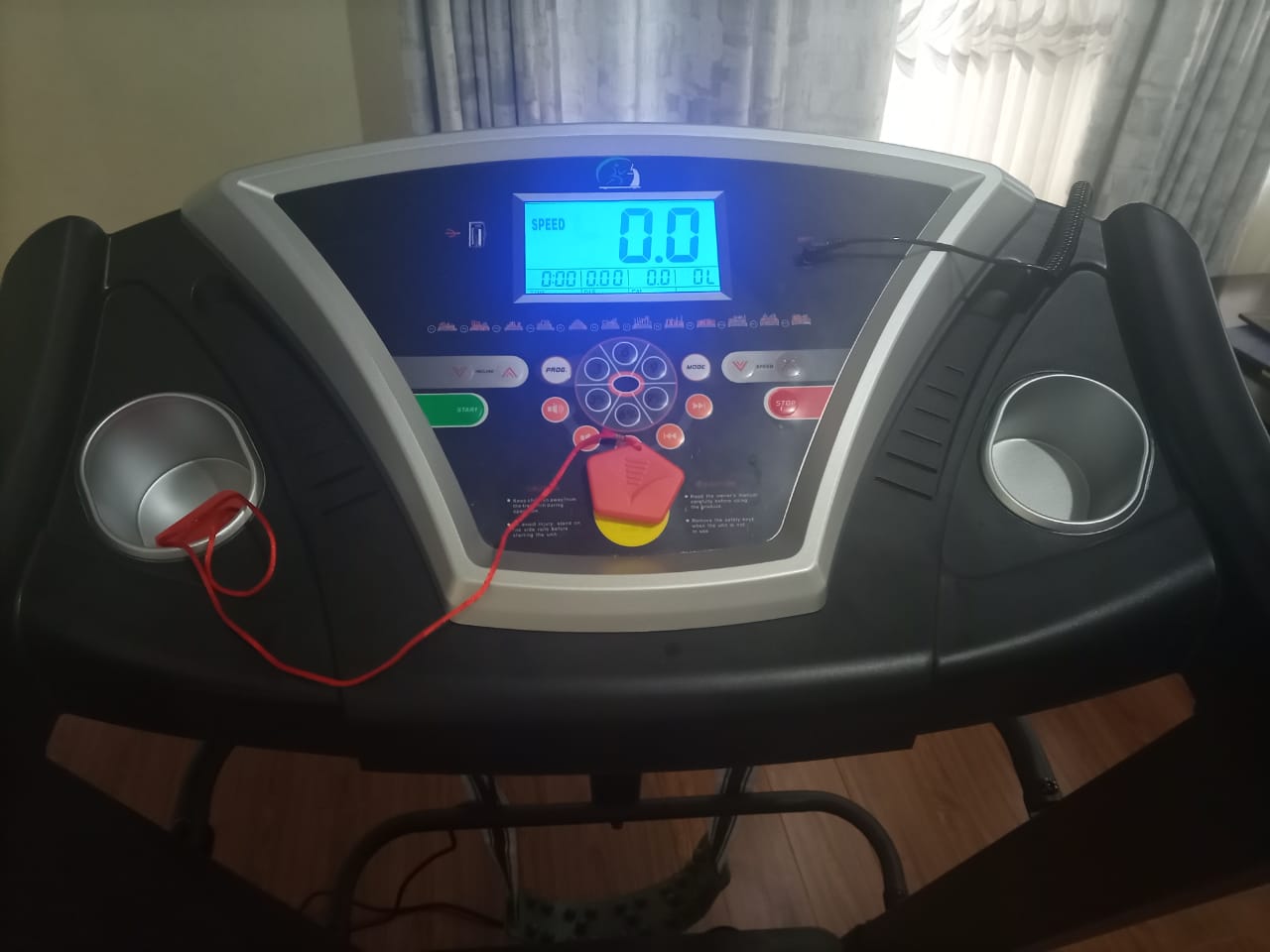 Fitness Fold-able Treadmil - With a Massager, 2 dumbbells, twister and a sit up bar, easy to assemble and use