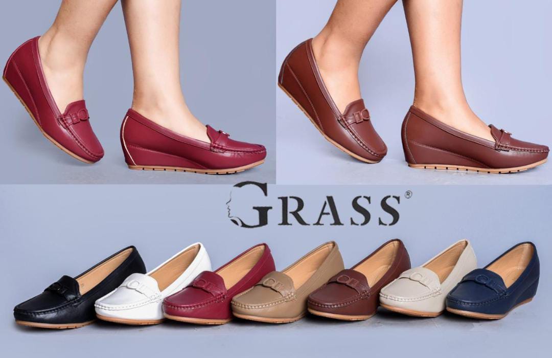 Comfortable quality,leather, durable, orthopedic, official classy loafer wedges/heels ladies/women shoes