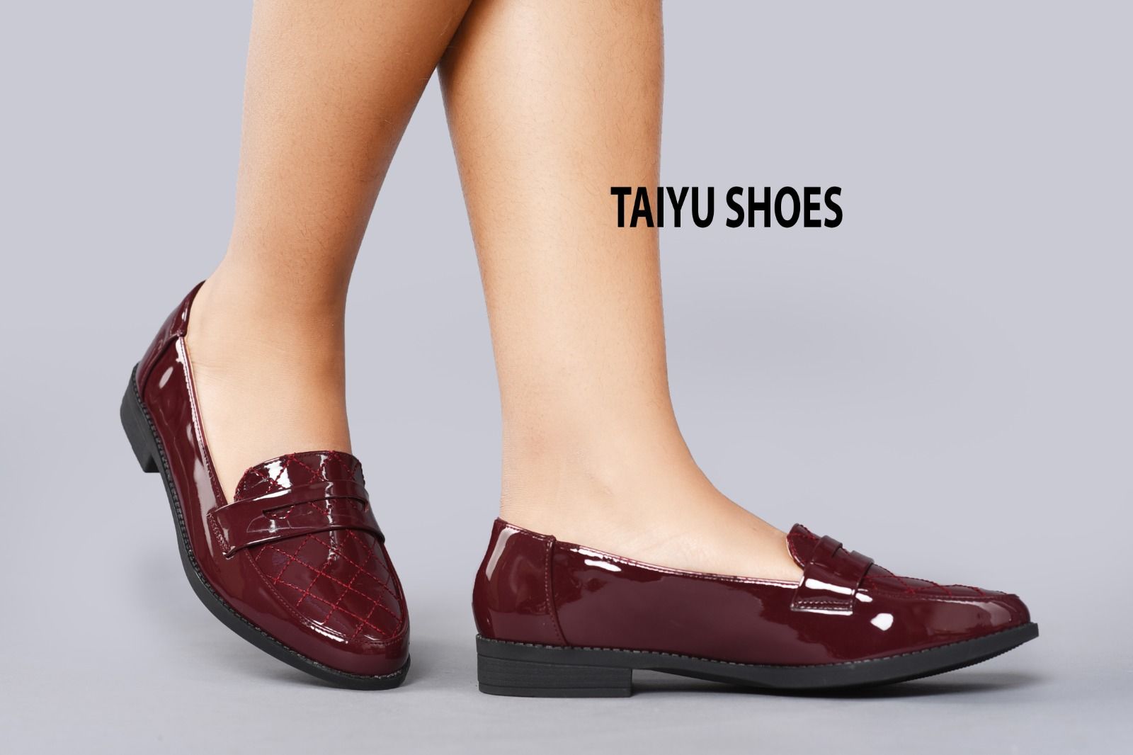 TAIYU SHOES Women's Classic Elegant Slip-On Formal Shoes oxford shoes with Sophisticated Quilted Vamp Detailing and flat heel Perfect for Office, Work, School Uniform, or Smart Casual Wear.050