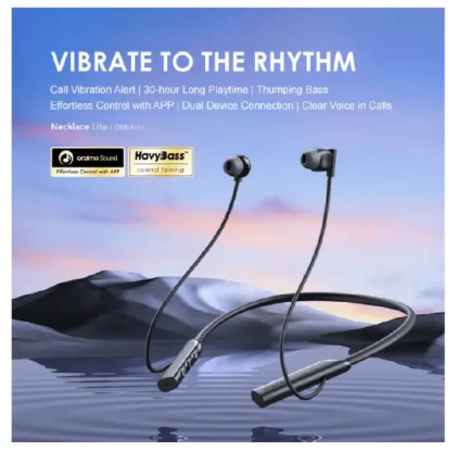 (SPECIAL OFFER) Oraimo Necklace Lite Call Vibration Wireless Headphones IPX4 waterproof and Noise reduction in calls and with dual device connection