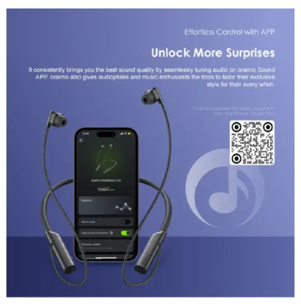 (SPECIAL OFFER) Oraimo Necklace Lite Call Vibration Wireless Headphones IPX4 waterproof and Noise reduction in calls and with dual device connection